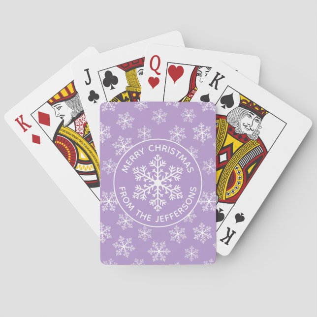 Purple Snowflake Playing Cards (Back)