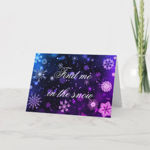 Purple snowflakes Christmas card