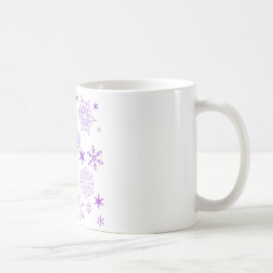 purple snowflakes coffee mug