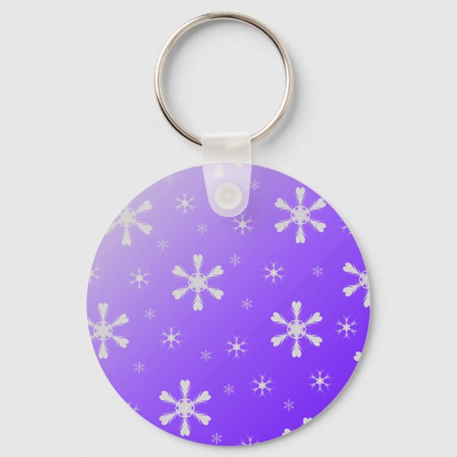 Purple Snowflakes Keychain (Front)