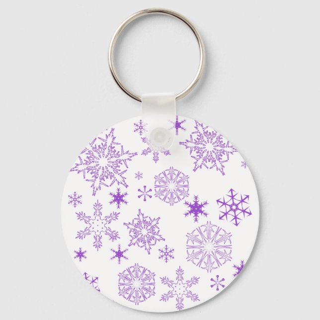 purple snowflakes keychain (Front)