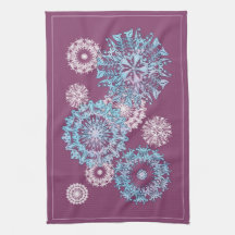 Purple Snowflakes  Kitchen Towels