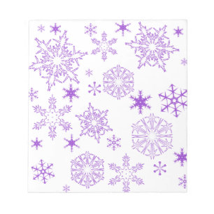 purple snowflakes notepad
