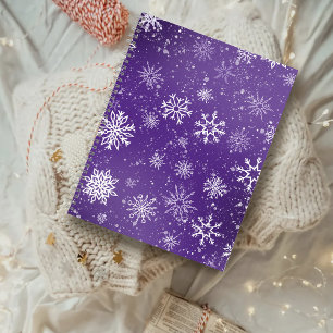 Purple Snowflakes Pattern Magical Winter Holiday Notebook