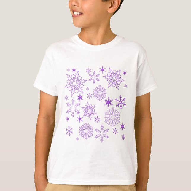 purple snowflakes T-Shirt (Front)