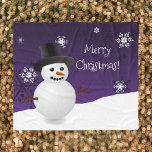 Purple Snowman Winter Scene Christmas Blanket<br><div class="desc">Keep warm on chilly holiday evenings with this whimsical Purple Snowman Winter Scenery Christmas Fleece Blanket. Blanket design features a happy snowman in a snowy wintry scene against a purple background adorned with matching colour snowflakes. Additional gift and holiday items available with this design as well.</div>