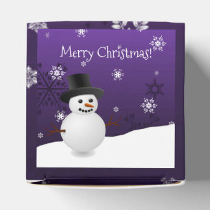 Purple Snowman Winter Scenery Christmas Favour Box