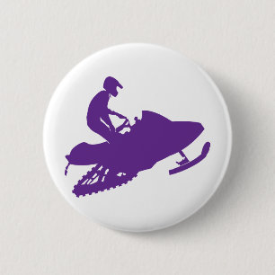 Purple-Snowmobiler 2 Inch Round Button