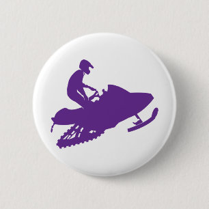 Purple-Snowmobiler 2 Inch Round Button