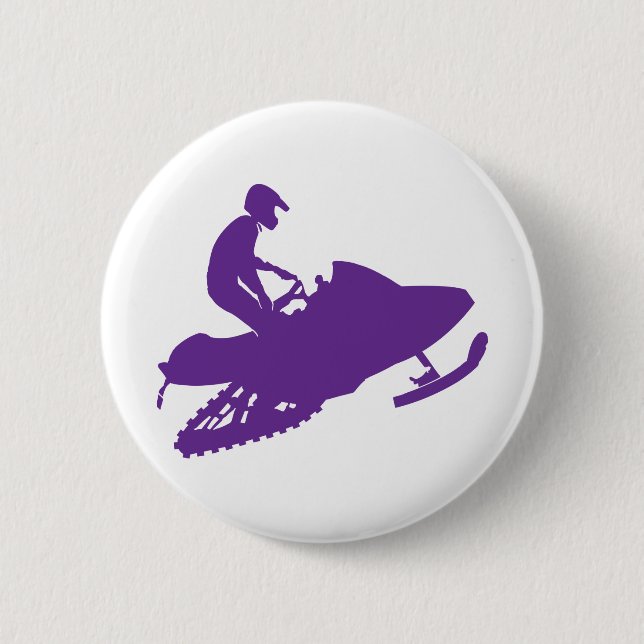 Purple-Snowmobiler 2 Inch Round Button (Front)