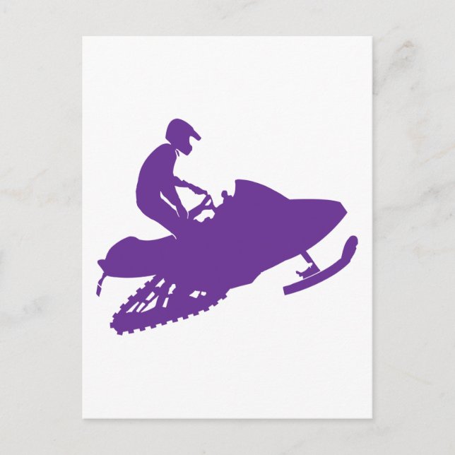 Purple-Snowmobiler Postcard (Front)