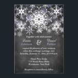 Purple Snowy Chalkboard Style Wedding Invitation<br><div class="desc">This festive and trendy black and white chalkboard LOOK wedding invitation has layers of light purple and white snowflakes on it. It would be perfect for a winter wedding, Christmas wedding or bridal shower, a winter anniversary party or a winter ball or other event. It is shown here on basic...</div>