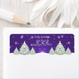 Purple Snowy Christmas Tree Retourner l'adresse ét