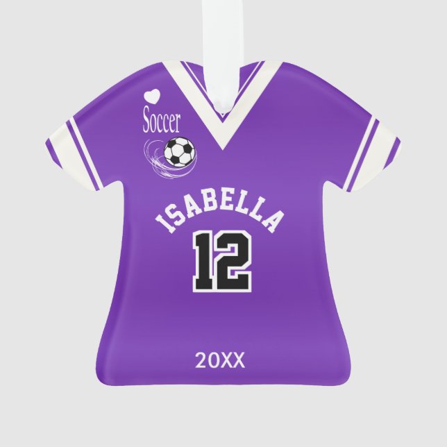 Purple Soccer Shirt Ornament (Back)