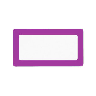 Purple solid colour border blank label