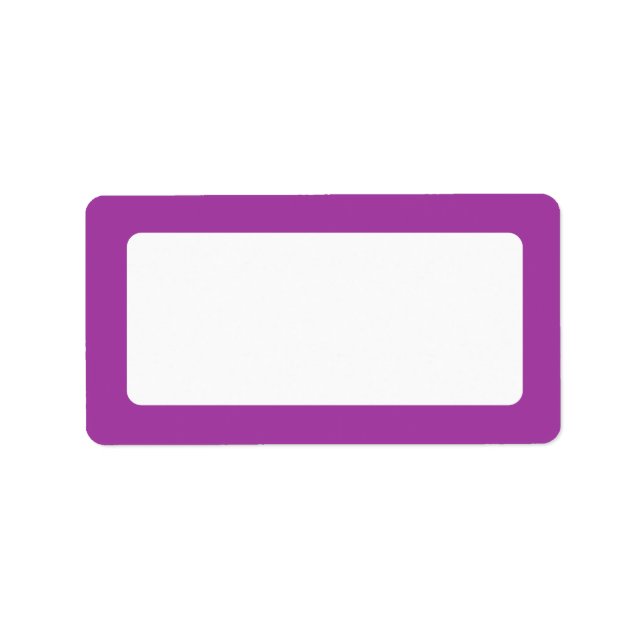 Purple solid colour border blank label (Front)