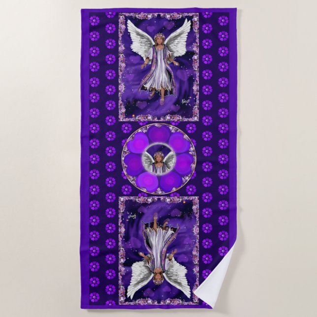 Purple Soul  Beach Towel (Front)