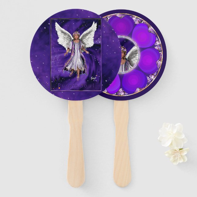 Purple Soul  Hand Fan (Front and Back)