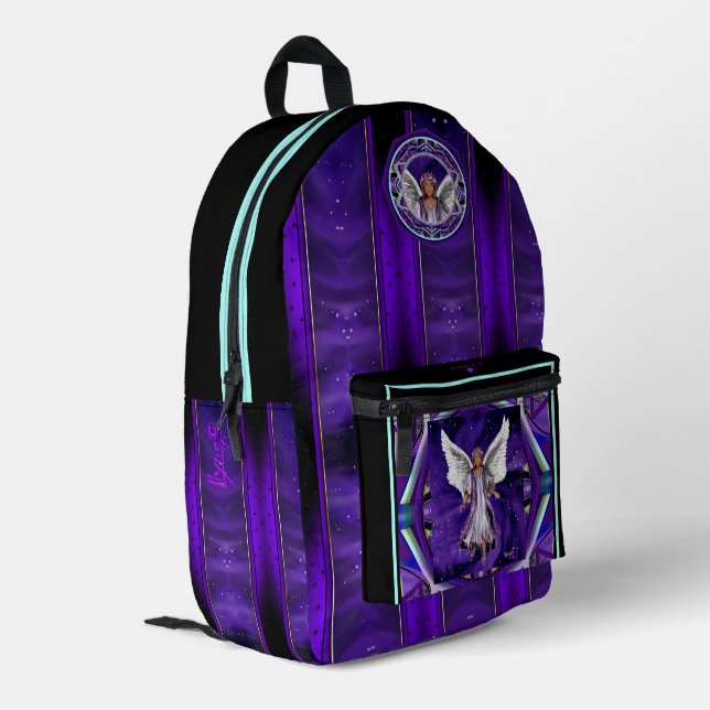 Purple Soul Printed Backpack (Back Corner Left)