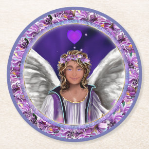 Purple Soul Round Paper Coaster