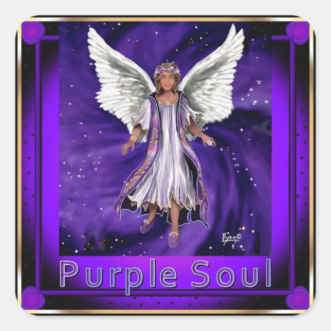 Purple Soul Square Sticker (Front)