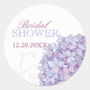 Purple Southern Hydrangeas Bridal Shower Classic Round Sticker