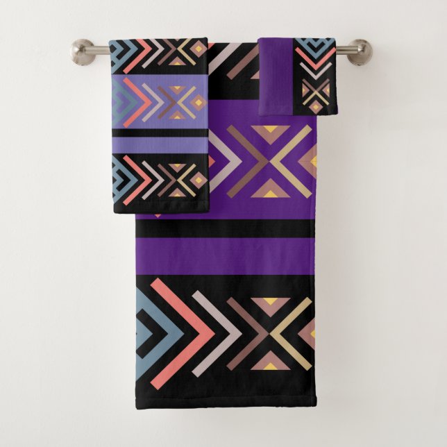 Purple Southwestern Bath Towel Set (Insitu)