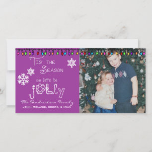Purple Soyons Jolly Carte photo de Noël