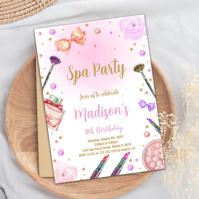 Purple Spa Birthday Invitation (Purple Spa Birthday Invitations)