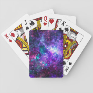 Purple Space Galaxy Cosmic Spacey Teal Pink Sky Playing Cards