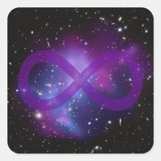 Purple Space Image Square Sticker (Front)