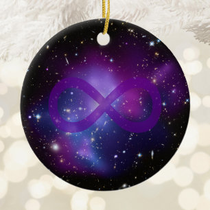 Purple Space Infinity Photo Image Ceramic Ornament