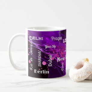 purple space marble swirl Mega city Coffee Mug