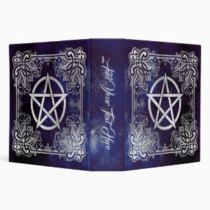 Purple Space Silver Pentacle Wicca Book of Shadows Binder
