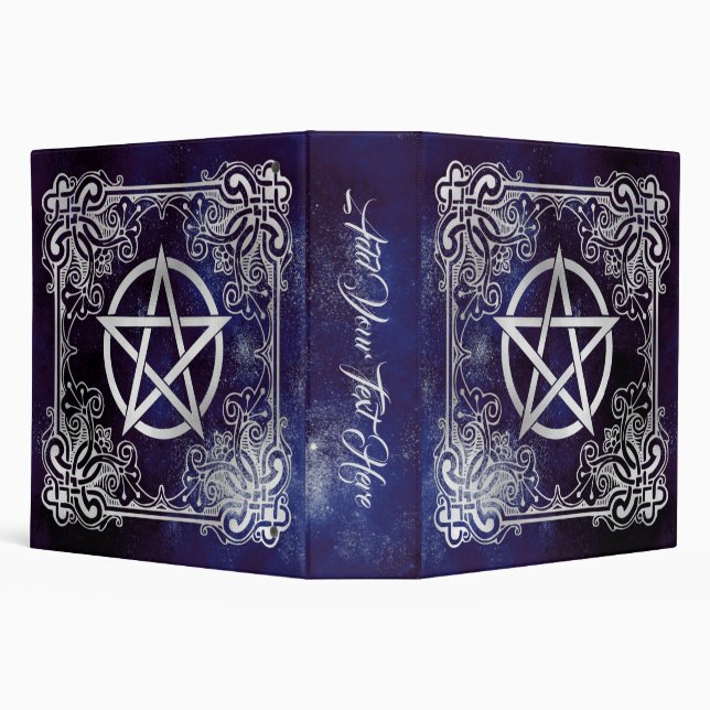 Purple Space Silver Pentacle Wicca Book of Shadows Binder (Background)