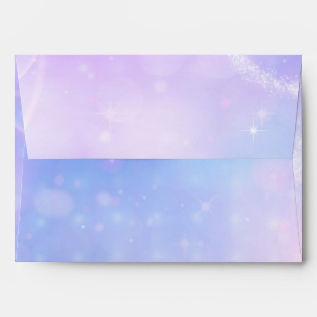 Purple Spacey Lights Party Invitation Envelopes (Back (Top Flap))