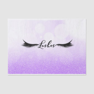 Purple Sparkle Glitter Beauty Eyelashes Lashes Tissue Paper
