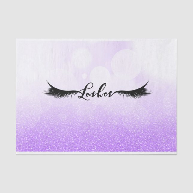 Purple Sparkle Glitter Beauty Eyelashes Lashes Tissue Paper (Front)