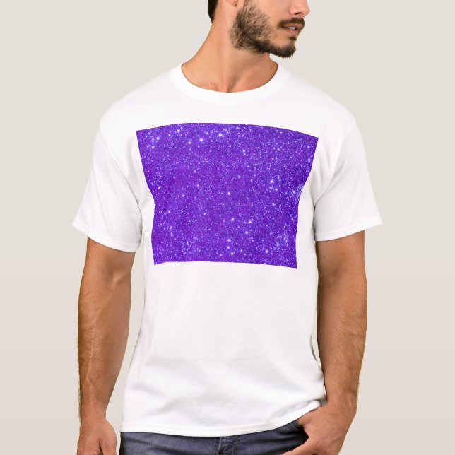 Purple Sparkle Glitter Custom Design Your Own T-Shirt (Front)