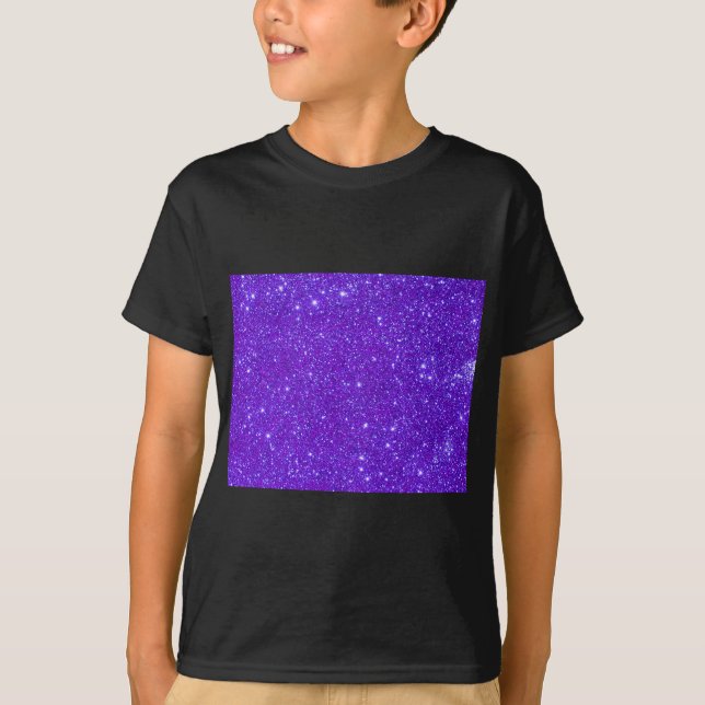 Purple Sparkle Glitter Custom Design Your Own T-Shirt (Front)