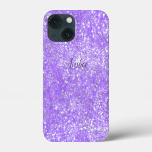 Purple Sparkle Glitter Elegant Personalized iPhone 13 Mini Case