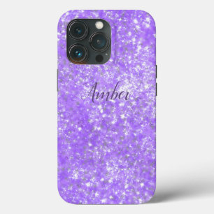 Purple Sparkle Glitter Elegant Personalized iPhone 13 Pro Case