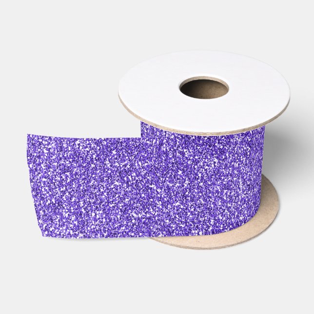 Purple Sparkle Glitter   Satin Ribbon (Spool)