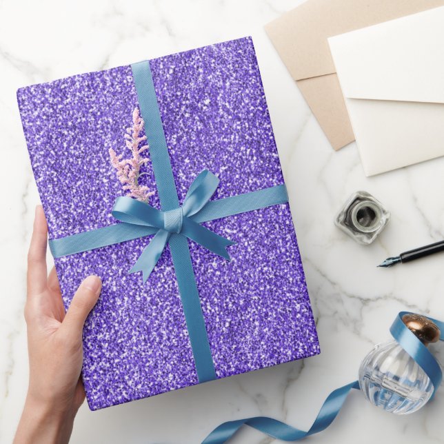Purple Sparkle Glitter     Wrapping Paper (Gifting)