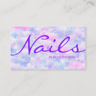 Purple Sparkle Gradient Clouds Business Card