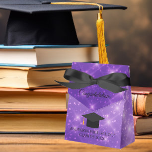 Purple Sparkle Graduation Custom 2025 Chic Party Favor Box