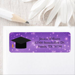 Purple Sparkle Graduation Party Adresse de retour