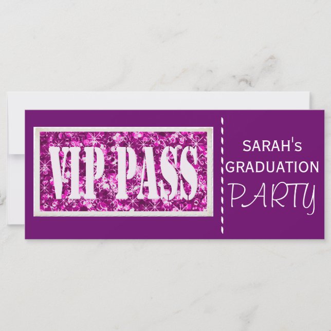 Purple sparkle Graduation party Invitation (Front)