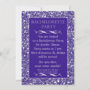 Purple Sparkle Look Bachelorette Party Invitation