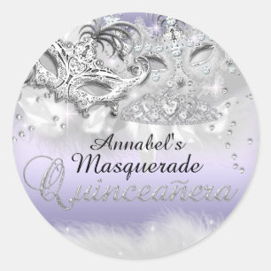 Purple Sparkle Masquerade Quinceanera Sticker
